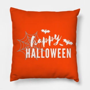 Happy Halloween Orange and Black Pillow