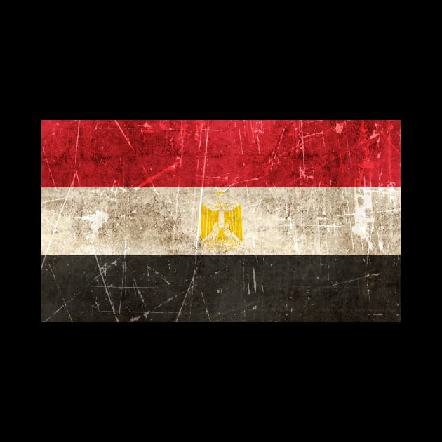 Vintage Aged and Scratched Egyptian Flag by jeffbartels