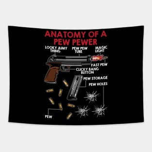 Funny Anatomy Of A Pew Pewer Gun Ammo Lovers Amendment Tapestry