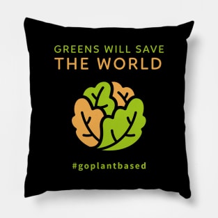 Vegan for the planet, Plant based diet design Pillow