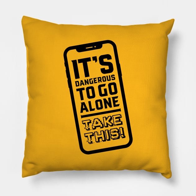 It's dangerous to go alone... take this phone: Light Pillow by Vincent Garguilo