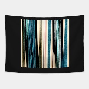 blue turquoise black grey beige pink abstract striped pattern Tapestry