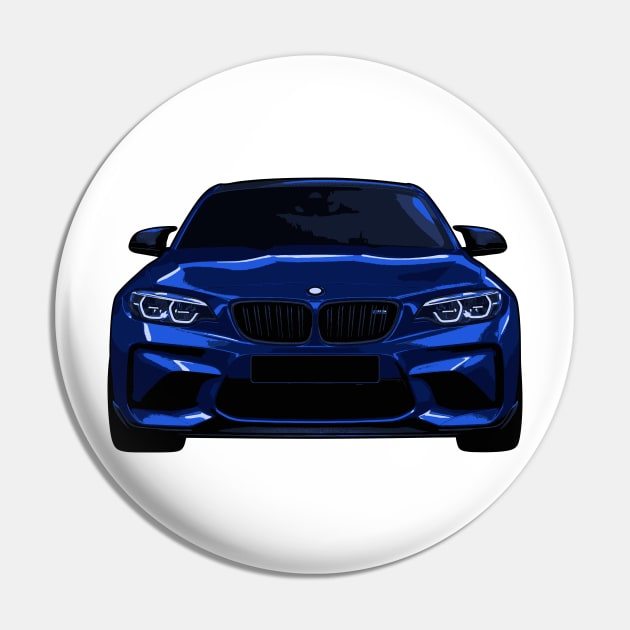 Blue BMW M2 Illustration Pin by KAM Std