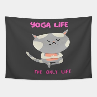 yoga cat Tapestry