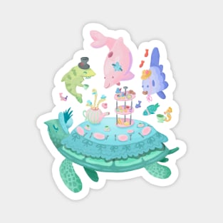 Pastel Sea Turtle Tea Party Magnet