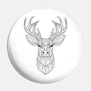 Deer Essence: Intricate Line Art Interpretation Pin