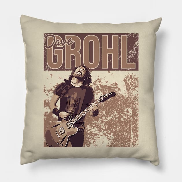 Dave Grohl // Brown vintage Pillow by Degiab