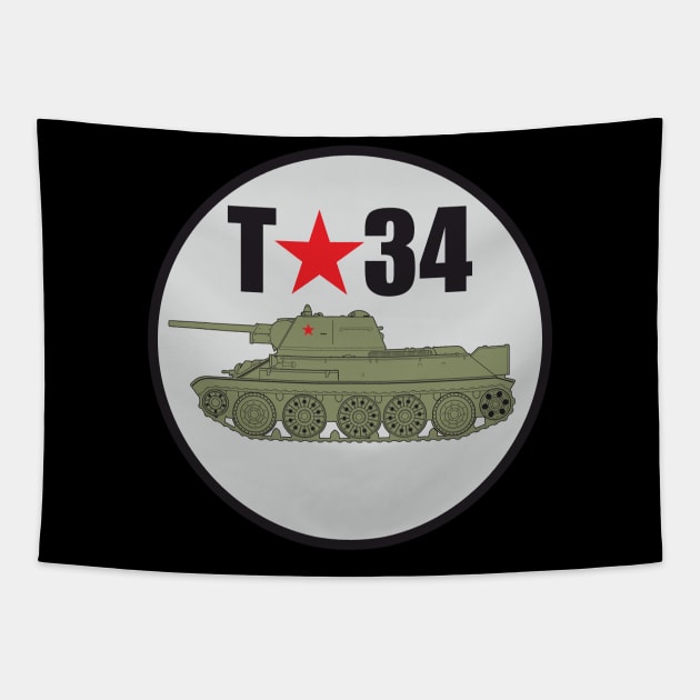 T-34-76 tank Tapestry by FAawRay