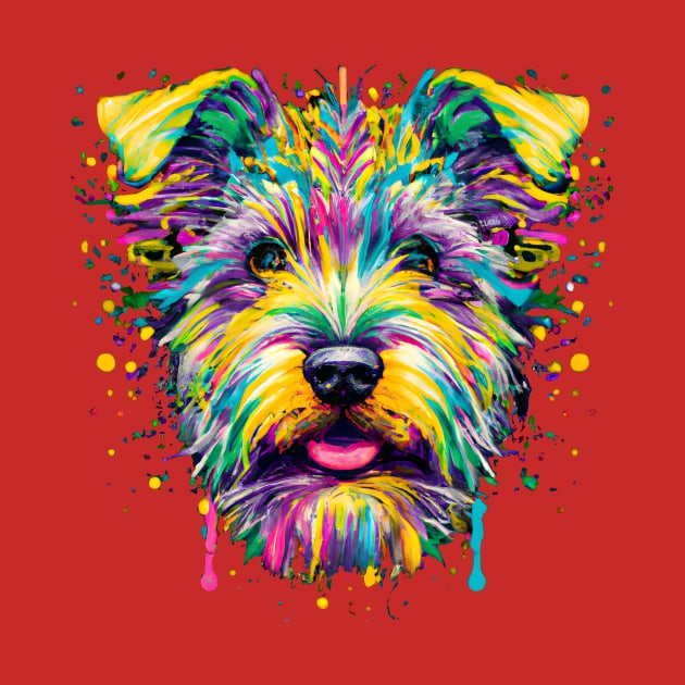 Fluffy Terrier Dog Stencil Design by Furrban