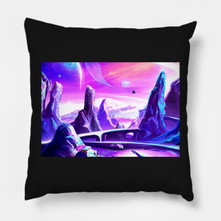 Alien Landscape Fantasy Pillow