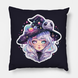 Cute Kawaii Pastel Witch Pillow