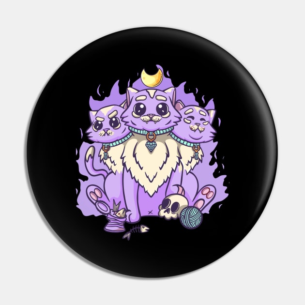 Kawaii Pastel Goth Cute Creepy 3 Headed Cat Skul, Pin by PinkyTree