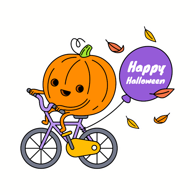 Pumpkin on bycicle by Valentina