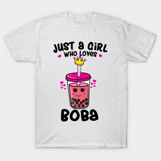 Womens Kawaii Aesthetic Cute Boba Bubble Milk Tea Pink Premium T-Shirt