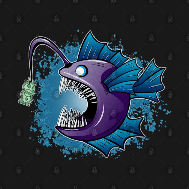 Grunge Anglerfish Dollar Fishing by PawkyBear