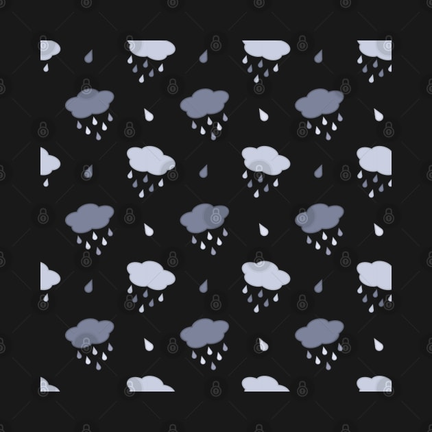 Rain Cloud Pattern in Black by Kelly Gigi