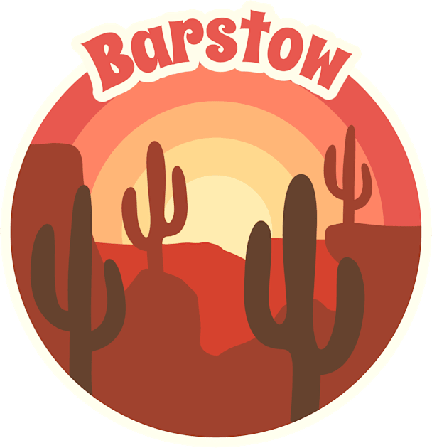 Barstow California Desert Camping Hiking, California Desert, Mojave Desrt, Sand, Red Sun and Cactus, Barstow T-shirt Kids T-Shirt by AbsurdStore