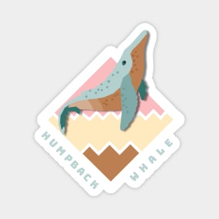 Humpback Whale Retro Design Magnet