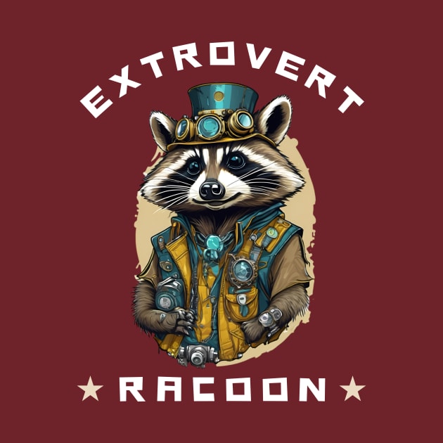 Extrovert Raccoon Streetwear Style Urban Chic Illustration by DTG Pro