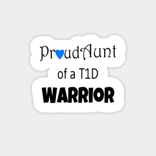 Proud Aunt - Black Text - Blue Heart Magnet