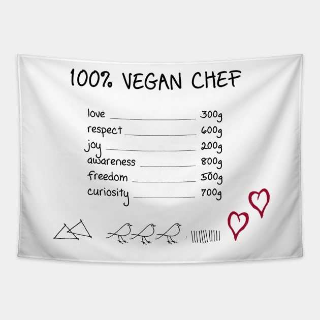 100% Vegan Chef Tapestry by teeco