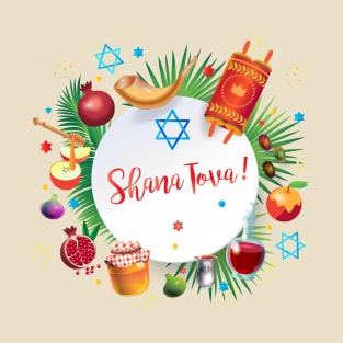 Happy Rosh Hashanah - Shana Tova! Autumn New Year Jewish Holiday Paty Vintage Decoration T-Shirt