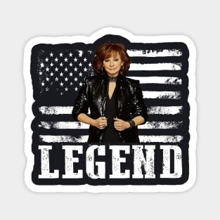 Distressed American Flag Reba Mcentire Music Legend Magnet