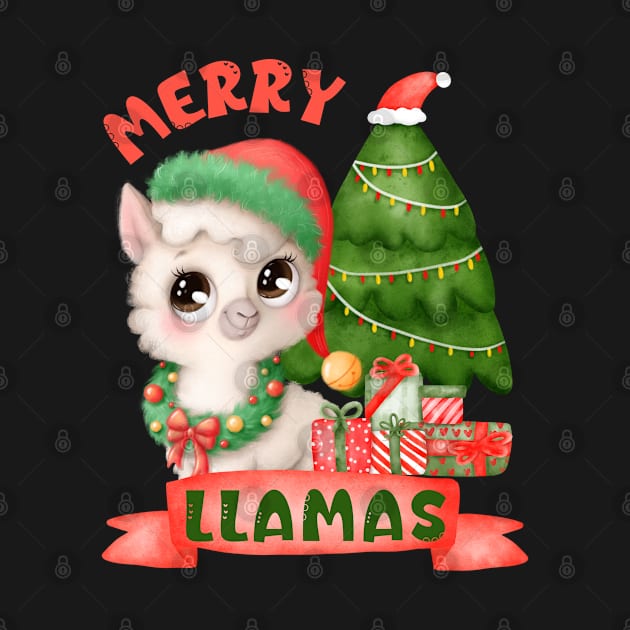 Adorable Santa Baby Llama, Merry Llamas by MzM2U