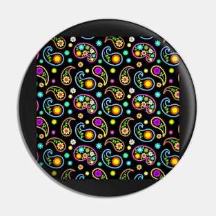 Neon Paisley Pattern Pin