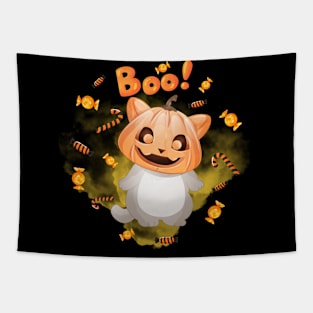 Halloween for Kids Candy Pumpkin Dinosaur Skull Spider Cute Cat Spooky Season Party Halloween For Babies Tapestry