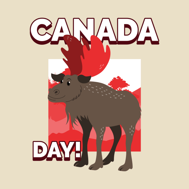 Canada Day Moose by Tip Top Tee's