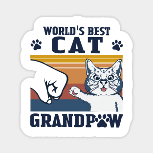 Father's Day Retro World's Best Cat Grandpaw Magnet