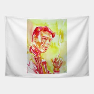 JACQUES BREL watercolor portrait Tapestry