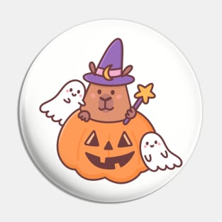 Halloween capybara and  cute ghosts Pin