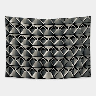 3D Geometric Polygon (Light Grey) Tapestry