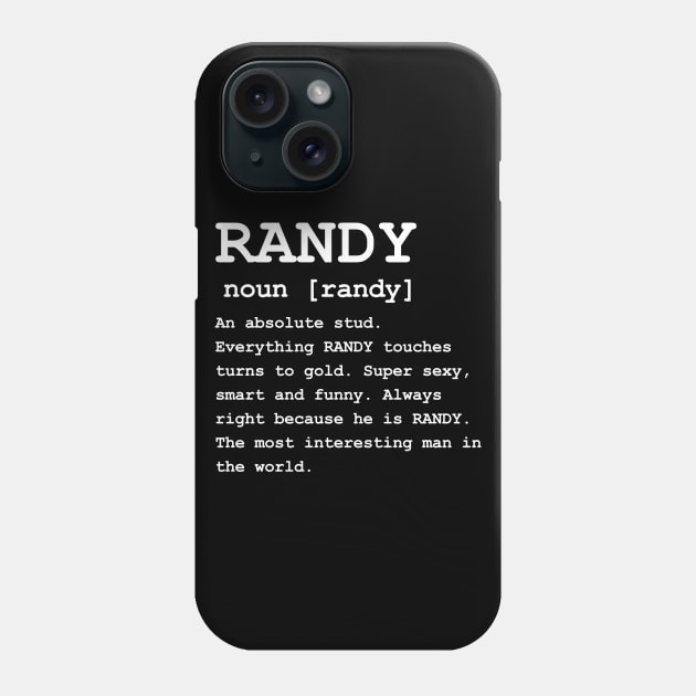 Adult Definition - First Name Randy Men Phone Case by Carbon