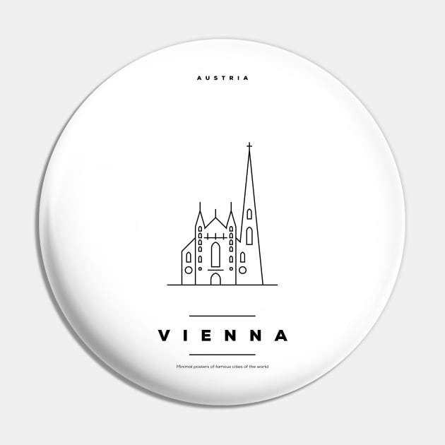 Vienna Minimal Black Line Design Pin by kursatunsal
