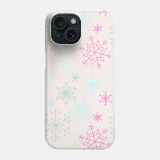 Falling Snowflakes - Sweet Pastel - Minimalist Colorful Holidays Phone Case