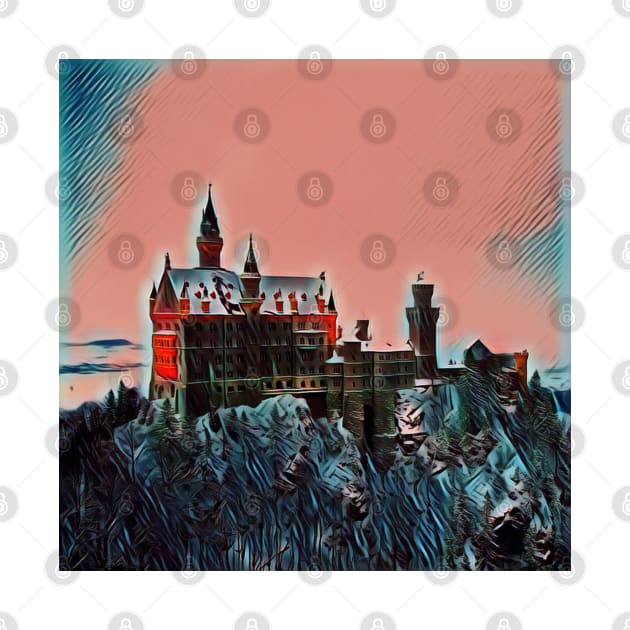 Castle On The Hills Graphic Art Design | Digital Art | Painting by Graphic World