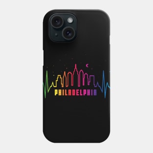 Philadelphia Philly Philly Pride City Skyline EKG Heartbeat Phone Case