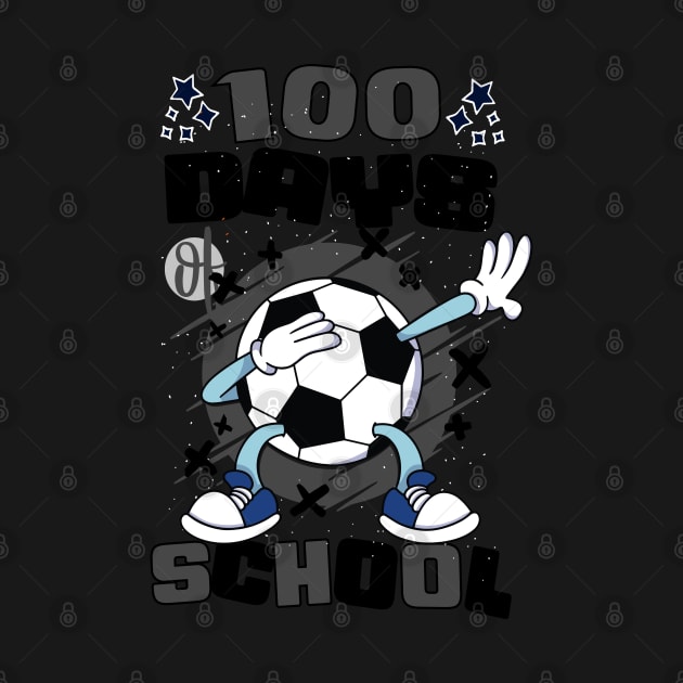 100 days of school featuring a dabbing Football #4 by XYDstore