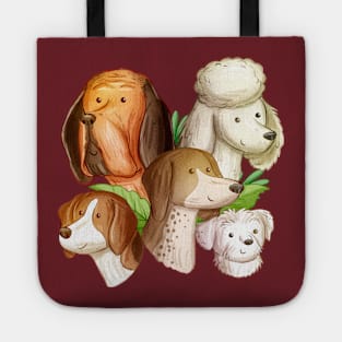 Dog Breeds Head Hand Drawn Tote