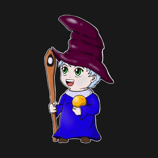 Chibi Wizard Cute Anime Magician Character by Foxxy Merch