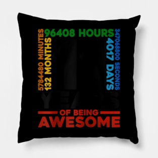 11 Years 132 Months Of Being Awesome 11th Birthday Pillow