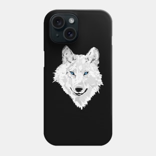 White Wolf With Blue Eyes Phone Case