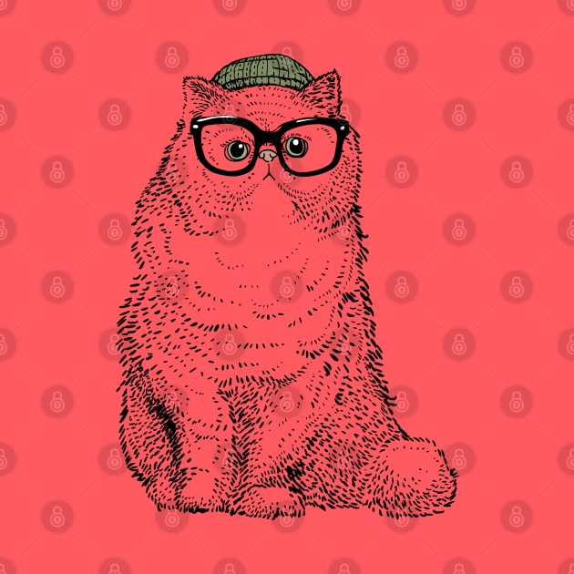 Hipster Cat Cat by huebucket