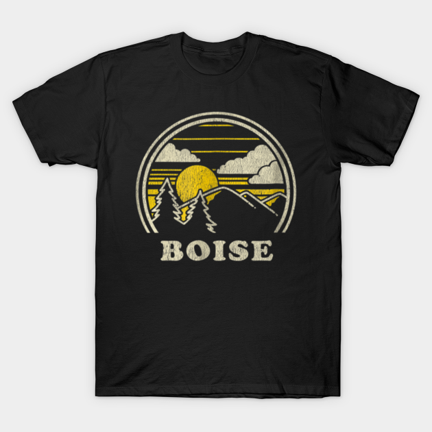 Boise Idaho ID T Shirt Vintage Hiking Mountains - Boise Idaho - T-Shirt