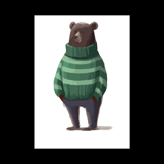 Bear in Winter Pullover by maxcode