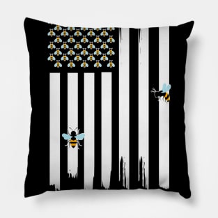 Vintage Bees Pattern Pillow