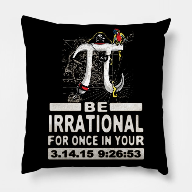 Irrational Pirate Pi Day 3 Dot 14 Pillow by Mudge